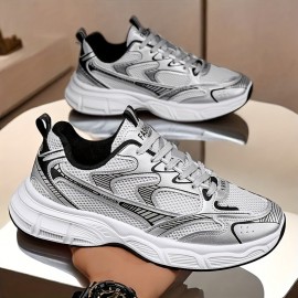 Men's & Unisex Big & Tall Lace-Up Sneakers - Lightweight All-Season Shoes with Cushioned PVC Sole, Breathable Fabric Upper - Gym, Running, Everyday Walking Shoes - Easy-Clean Athletic Footwear for Men (Year-Round), Gym Sneakers, Sleek Sneaker Design, Comfortable Interior Lining