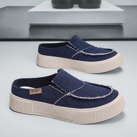 Men'S Summer Fashion Slip-On Loafers - Casual, Breathable Half-Drag Shoes with Stylish Stitching, Lightweight & Versatile for Casual Attire or Vacation, Vacation Footwear | Trendy Loafers | Textured Finish