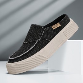 Men'S Summer Fashion Slip-On Loafers - Casual, Breathable Half-Drag Shoes with Stylish Stitching, Lightweight & Versatile for Casual Attire or Vacation, Vacation Footwear | Trendy Loafers | Textured Finish