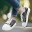 Customizable Black & White Musical Note Canvas Sneakers – Lightweight, Breathable Walking Shoes with Personalized Name Option – Perfect Gift for Music Teachers, Graduates, and Music Lovers, Teacher Appreciation Gift | Artistic Footwear | EVA Cushioned Sole, Fashion Sneakers
