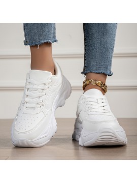 Women's All-Season Lightweight Sneakers - Non-Slip EVA Sole, Arch Support Shoes with Cushioned Insole - Gym, Walking, Everyday Shoes - Synthetic Leather/Fabric Upper - White Sneakers for Women, Sneakers for Women, Shoes for Women Comfortable, Womens Shoes Sneaker, Wide Width Shoes for Women, Sneakers for Women High Quality