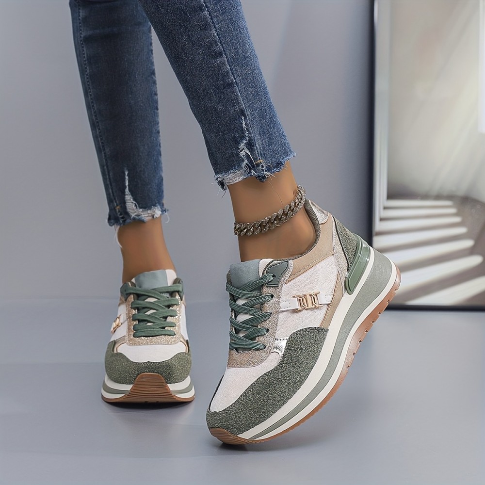 Women'S Lightweight Cushioned Running Shoes - All-Season Gym, Walking, Everyday Sneakers - Mint Green & White Colorway - PU Cushioned Sole - Non-Slip PVC Outsole - All-Terrain Traction - for Women, Students, Professionals - Casual & Formal Events