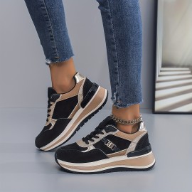 Brown/Beige/Grey/White Women's Lightweight All-Weather Stability Arch Sneaker - Synthetic Fierce Brown/Tan/Grey/Grey-White Traction Tread - Neutral Cushioned PVC Sole - All-Terrain Tread - Lace-Up & Slip-Resistant Outdoor/Running Shoes - All-Season Wear - Synthetic Upper & Arch - Suitable for Hiking, Jogging, Gym - Stability & Comfort Shoes