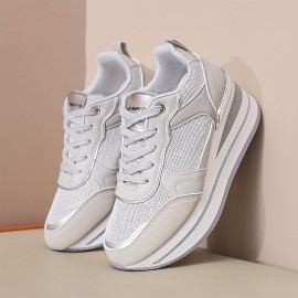 Women's Casual Shoes/Ladies' Sneakers/Outdoor Wedge Trail Running Shoes/Outdoor Thick-soled Skate Shoes/Women's Student Shoes, Casual Footwear, Outdoor Walking Shoes, Trendy Footwear, Sporty Design, Versatile Footwear, Comfortable Sneakers, Student