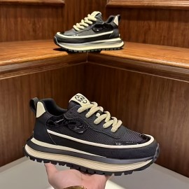 Men'S Chunky Platform Sneakers - Thick Cushioned Sole for Height Increase, Breathable Mesh Upper, Lace-Up Closure, Non-Slip PVC Outsole - Lightweight Sneakers for Gym, Streetwear, Everyday - Black/White/ - Spring/Fall/Summer Casual Shoes, Gym Footwear, Sporty Look, Comfortable Fit, Streetwear Footwear, Trendy Footwear, Durable Construction, Versatile Footwear, Active Lifestyle