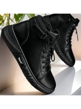 Men'S High-Top Casual Boots, Versatile Short Boots with a Trendy British Style, Suitable for Hiking And Work in All Seasons.