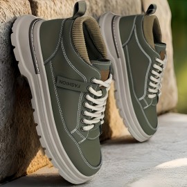 Men'S Heavy-Duty Work Boots - All-Terrain Traction, Lace-Up Outdoor Shoes with Cushioned PVC Sole - Beige/Tan - for Hiking, Construction, Everyday - Durable Synthetic Faux - Big & Tall Sizes Available - All-Season Wear, Hiking Boots, Rugged Footwear, Stylish Footwear, Sturdy Build, Versatile Footwear, Active Lifestyle, Construction Footwear, Casual Workwear, Reinforced Stitching, Construction Workers