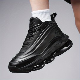 Men's Low-Top Basketball Shoes - Lightweight All-Season Sneakers with Cushioned MD/ Sole, Breathable Synthetic -like Upper & Traction Tread - Durable Court Shoes for Outdoor Training, Casual Wear (Black/Purple) - Lace-Up Design