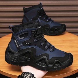 Men'S All-Season Outdoor Hiking Shoes - Non-Slip Trekking Shoes with Cushioned PVC Outsole, High-Ankle Support for Mountain Climbing, Rock Climbing, Trail Running - All-Terrain Traction, Durable Synthetic Upper - Ideal for Backpacking, Gym