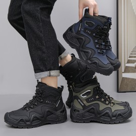 Men'S All-Season Outdoor Hiking Shoes - Non-Slip Trekking Shoes with Cushioned PVC Outsole, High-Ankle Support for Mountain Climbing, Rock Climbing, Trail Running - All-Terrain Traction, Durable Synthetic Upper - Ideal for Backpacking, Gym