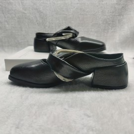 Women'S Slip-On Moccasins - Comfortable Square Toe Loafers with Chunky Heel, Black Synthetic Cover, Casual & Stylish Design for All Seasons, Casual Footwear | Chunky Heel Shoes | Synthetic Cover Shoes