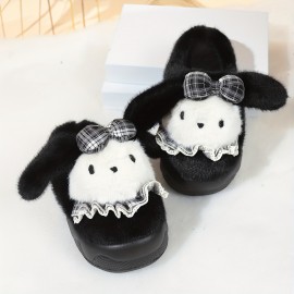 Women'S Cute Puppy Slippers - Beige/White/ Brown/Black/ - Non-Slip EVA Sole Indoor House Shoes - Soft Fabric Upper - Cozy Home Footwear for Women - Perfect Gift for Dog Lovers - Easy Slip-On Design, Cute Slippers, Indoor Footwear, Playful Design, Comfortable Fit, Casual Footwear, Durable Construction, Pet Owners