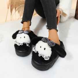 Women'S Cute Puppy Slippers - Beige/White/ Brown/Black/ - Non-Slip EVA Sole Indoor House Shoes - Soft Fabric Upper - Cozy Home Footwear for Women - Perfect Gift for Dog Lovers - Easy Slip-On Design, Cute Slippers, Indoor Footwear, Playful Design, Comfortable Fit, Casual Footwear, Durable Construction, Pet Owners