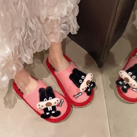 Women'S Slip-On House Slippers - Soft Indoor Lounge Shoes with Non-Slip Rubber Sole, Cushioned Footbed - Cozy Home Footwear for Living Room, Bedroom, Bathroom - Easy-Clean Fabric Upper - Available in Wide Widths (Available in Black/Red/Blue/More Colors) - Perfect Gift for Women, Ladies Slippers, Plush Slippers, Cute Slippers, Home Comfort, Simple Slipon, Durable Construction, Comfortable Slides, Ladies' Footwear, Bedroom Comfort, Stylish Slides, Breathable Material, Comfortable