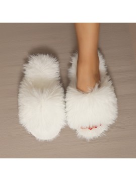 Women's Slip-On House Shoes - Ultra-Cozy Indoor Slippers with Long Plush Fluffy Faux Fur-like Appearance, Non-Slip Sole - All-Season Luxury Footwear for Living Room, Bedroom, Spa - Women's Clothing Essentials, Cozy Home Wear, Fashionable Homewear, Comfortable Cushioning, Home Comfort Seekers