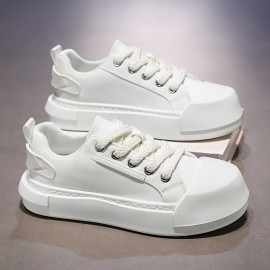 Men'S Summer Casual Low-Top Sneakers - Black & White with Green Accents, Breathable Fabric Lining, Durable Faux Sole, Lace-Up Round Toe Design for Casual Attire, Streetwear Shoes | Trendy Casual Shoes | Comfortable Footwear