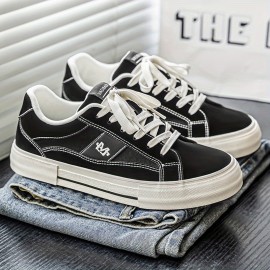 Men's & Women's Low-Top Sneakers - Slip-Resistant PU/Cushioned TPU Sole, Breathable Black & White Minimalist Round-Toe Casual Shoes with Arch Support, All-Season Versatile Casual Attire (Unisex) - Slip-Resistant TPU Outsole, Low-Top Design for Men & Women, Comfortable Arch Support, Stylish Black & White Colorway, Ideal for Daily & Semi-Formal Occasions - Sneakers for Men & Women, Sneakers for Men High Quality, Shoes  White Sneakers for Men, Mens Shoes Sneaker,