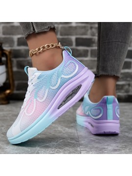 [Cute Lightweight Running Shoes] Lightweight Breathable Women's Running Shoes | Comfortable Low-Top Sneakers with Soft EVA Soles, Stylish Non-Slip Design, Perfect for Casual Wear, Available in Gradient Styles in Pink to White And Purple to Blue