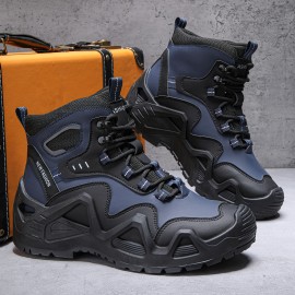 Men'S All-Season Outdoor Hiking Shoes - Non-Slip Trekking Shoes with Cushioned PVC Outsole, High-Ankle Support for Mountain Climbing, Rock Climbing, Trail Running - All-Terrain Traction, Durable Synthetic Upper - Ideal for Backpacking, Gym