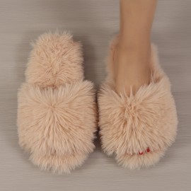 Women'S Slip-On Winter Slippers - Plush Indoor House Shoes with Non-Slip MD Sole, Soft TPU Upper - All-Season Cozy Footwear for Home, Office, Gifts - Easy-Clean Fluffy Slippers for Women, Ladies Slippers, Indoor Footwear, Stylish Slipons, Durable Traction Footwear, Home Footwear, Fashionable Slipons, Comfortable Lining, Home Comfort