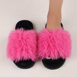 Women's Slip-On House Shoes - Ultra-Cozy Indoor Slippers with Long Plush Fluffy Faux Fur-like Appearance, Non-Slip Sole - All-Season Luxury Footwear for Living Room, Bedroom, Spa - Women's Clothing Essentials, Cozy Home Wear, Fashionable Homewear, Comfortable Cushioning, Home Comfort Seekers