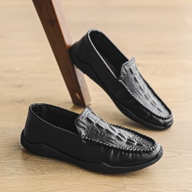 Men's Slip-On Moccasin-Style Low-Top Sneakers - Glossy Upper, Round Toe & Arch Support - All-Season Casual & Formal Shoes with Cushioned Insole & Non-Slip Rubber Sole - Black (Versatile for Everyday, Office, Semi-Formal Wear) - Comfortable & Durable Men's Footwear, Sneakers for Men High Quality, Shoes, High Top Sneakers for Women, Mens Shoes Sneaker, Slippers for Men