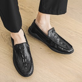 Men's Slip-On Moccasin-Style Low-Top Sneakers - Glossy Upper, Round Toe & Arch Support - All-Season Casual & Formal Shoes with Cushioned Insole & Non-Slip Rubber Sole - Black (Versatile for Everyday, Office, Semi-Formal Wear) - Comfortable & Durable Men's Footwear, Sneakers for Men High Quality, Shoes, High Top Sneakers for Women, Mens Shoes Sneaker, Slippers for Men