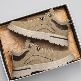 [Durable Work Boots] Durable & Easy-Clean Men's Plus Size Work Boots | All-Terrain Tactical Shoes with Lace-Up Closure, Non-Slip PVC Outsole, Cushioned Insole - Tan/Beige Rugged Boots for Hiking, Construction, Everyday - Big & Tall Men, Hiking Footwear, Sleek Boot Design, Fabric Lined Interior