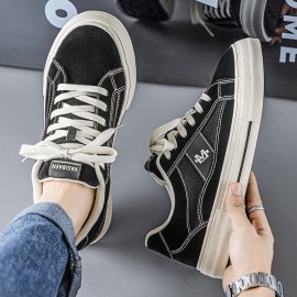 Men's Slip-On Sneakers - Slip-Resistant TPU Sole, Low-Top Casual Shoes in Black/White colorway for Everyday, Office, Parties - All-Season Comfortable Walking Shoes for Men & Women, Sleek Design, Breathable Canvas Upper