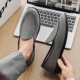 Men's Slip-On Loafers - Slip-On Closure, Soft -like Exterior, Cushioned PU Insole - Available Brown, Navy, Black, Beige, Tan, Grey - Formal & Casual Shoes for Office, Everyday, Semi-Formal Events - Easy-Clean Men's Footwear, Stylish Slipons, Durable Slipon Sole