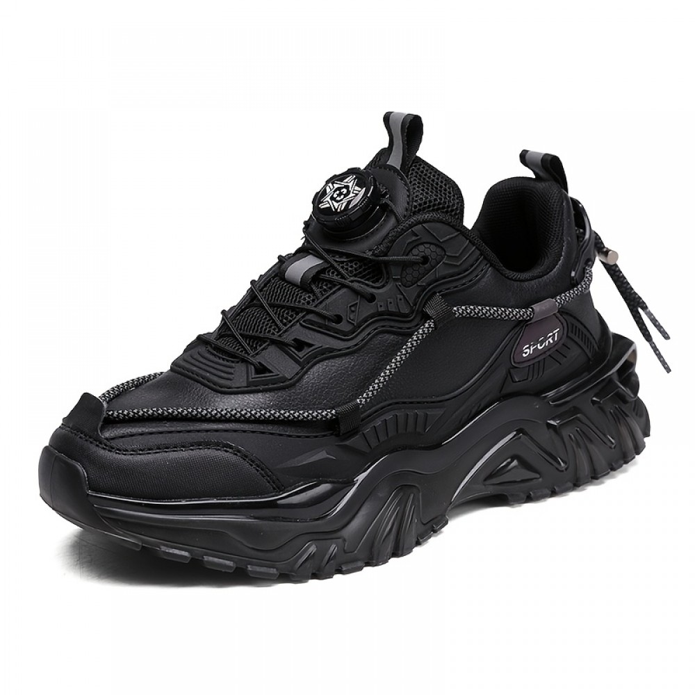 [Preppy Sports Sneakers] Casual Preppy Men's Sports Sneakers | All-Season Lace-Up Shoes with Faux Upper, Fabric Inner & PVC Sole | Round Toe Low Top for Daily Wear