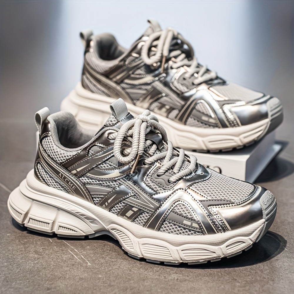 Women'S Lightweight Breathable Mesh Sneakers - All-Season Comfort with EVA Cushioned Sole, Black & White Design, Lace-Up Low Tops for Casual & Light Sports, Ladies Sneakers, Comfortable Footwear, Modern Sneakers, Durable Footwear