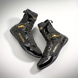 Professional Wrestling & Boxing Shoes - High-Top Training Shoes with Non-Slip Rubber Sole, Breathable Mesh & Synthetic Upper, Durable All-Season Design for Men & Women, Combat Sports Gear, Combat Sports Footwear, Sleek Sporty Look