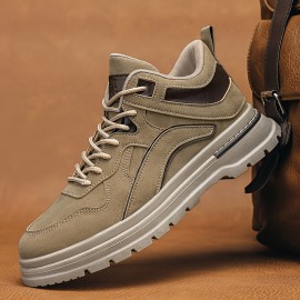 Men's Large Size Heavy-Duty Work Boots - Upper & Cushioned PVC Sole, All-Terrain Traction Tread, Low-Top Outdoor Hiking & Work Shoes for Construction, Gardening, Farming - All-Season Comfort & Support, Lace-Up Design with Arch Support & Cushioned Insole, Durable & Versatile for Casual Attire (Available in Wide Widths), Boots for Men