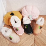 Women'S & Men'S Plush Indoor Slippers - Soft Anti-Slip Winter House Shoes with Devil Horns & Green Text, Cozy Plush Lining & EVA Sole