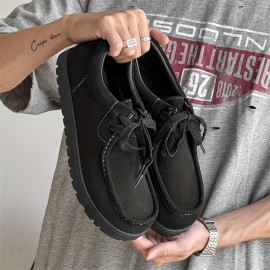 Men'S Stylish Low-Top Lace-Up Casual Sneakers - Soft Faux Cover Upper, Breathable Fabric Lining, Durable Sole - Black, Beige, Brown, Green, Everyday Comfort Shoes | Sleek Shoe Design | Comfortable Fit Shoes