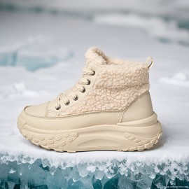 Women'S Winter Snow Boots - Comfortable PU & Fabric Upper, EVA Cushioned Insole, Durable PVC Sole - Stylish Black Sneakers for Outdoor Adventures, Snowboarding & Winter Sports, Snow Shoes, Secure Laceup Closure